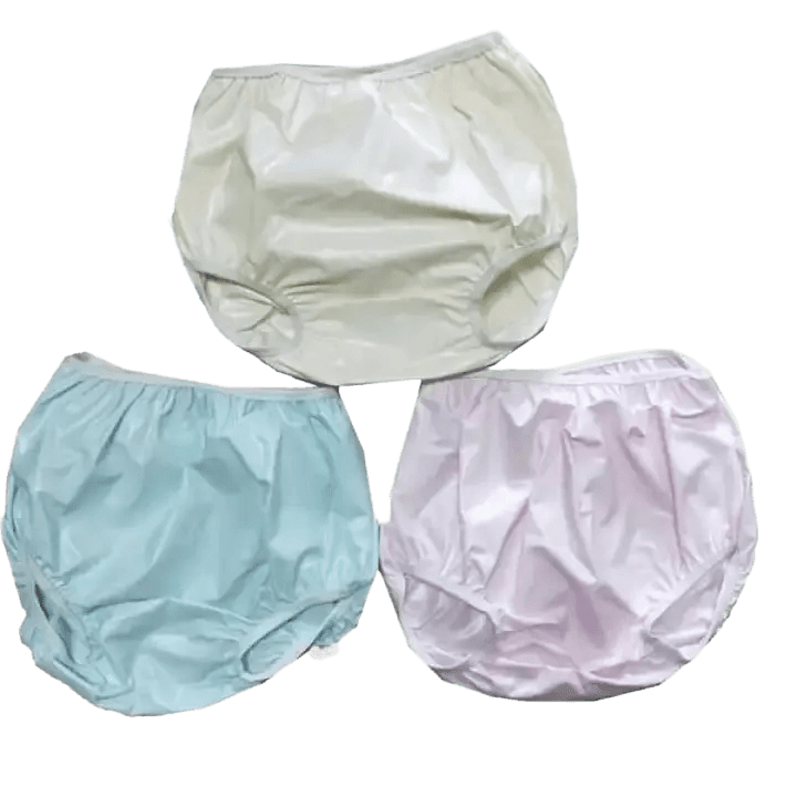 Reusable Washable Plastic Diaper Pants – Plain Multicolor, Pack of 3