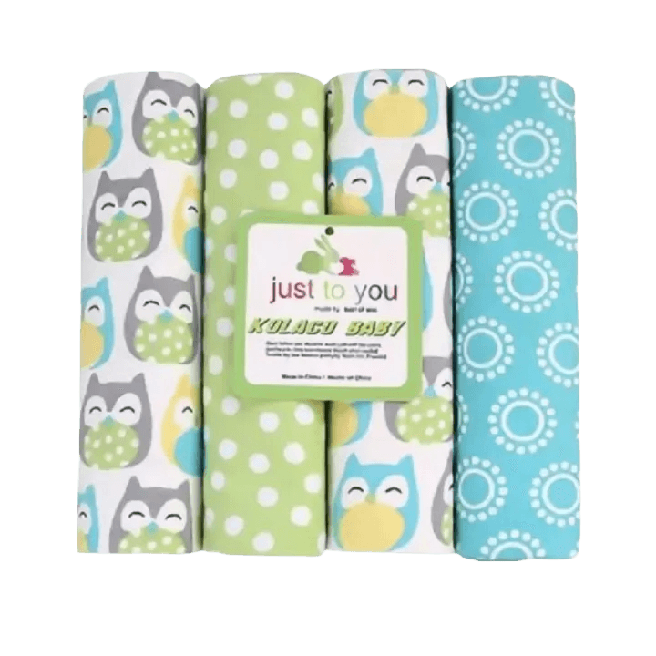 Swaddle Wrap 4 pcs – 100% Cotton Flannel Baby Receiving Blankets (Colorful Newborn Set)