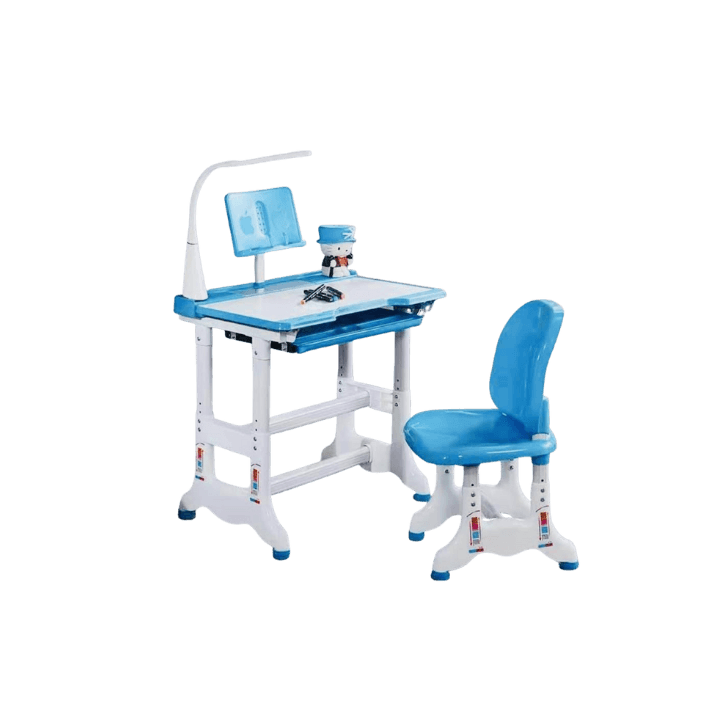 Children Study Table & Chair Set with LED Lamp – Adjustable Kids Study Desk for Preschool & Primary School