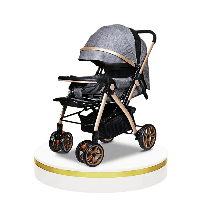 BabyKids Travel Stroller – Foldable Lightweight Travel Stroller with 5‑Point Safety Harness, Adjustable Canopy & Reversible Handle