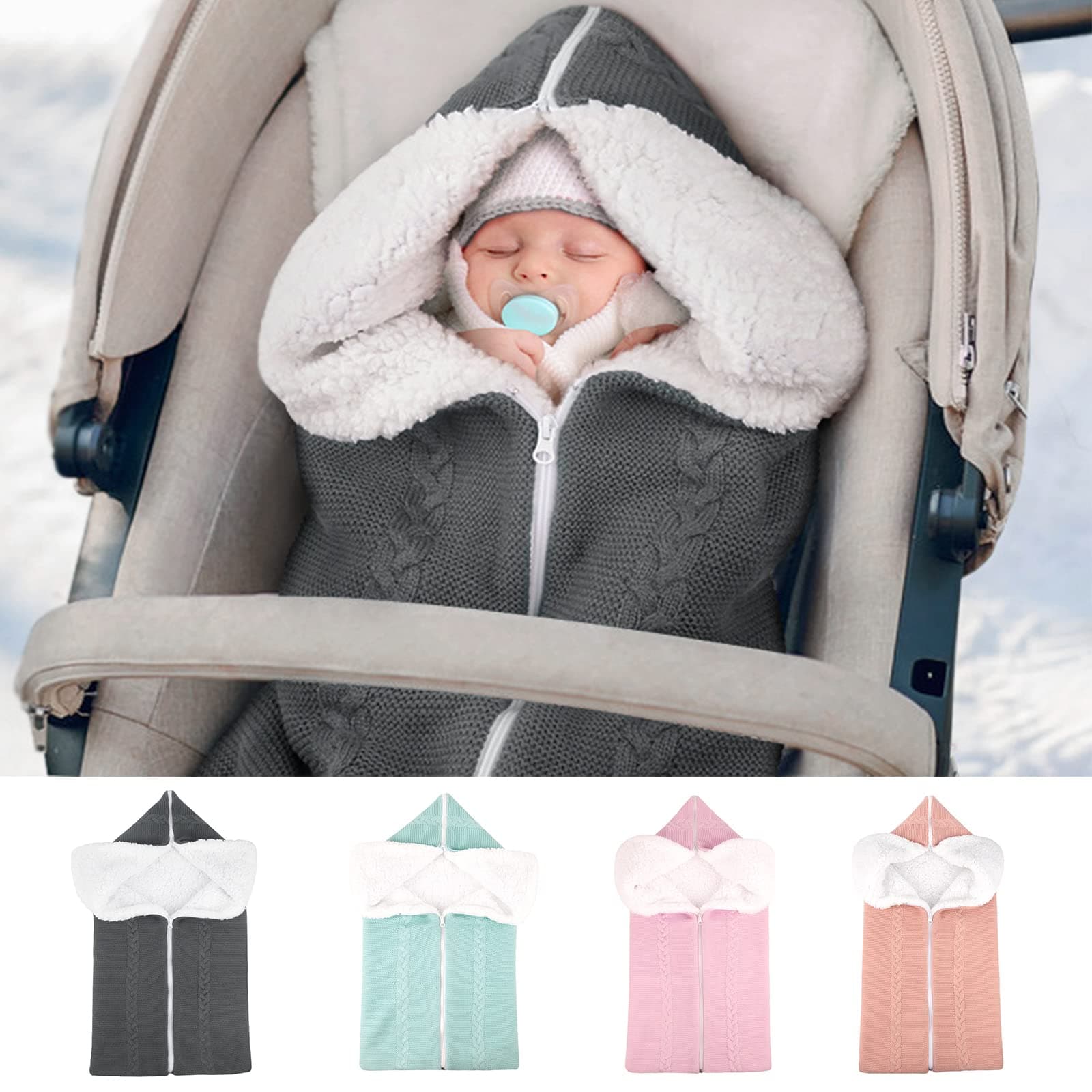 Newborn Fleece Swaddle Blanket & Stroller Cover – Warm Infant Envelope Wrap (0–12 Months)