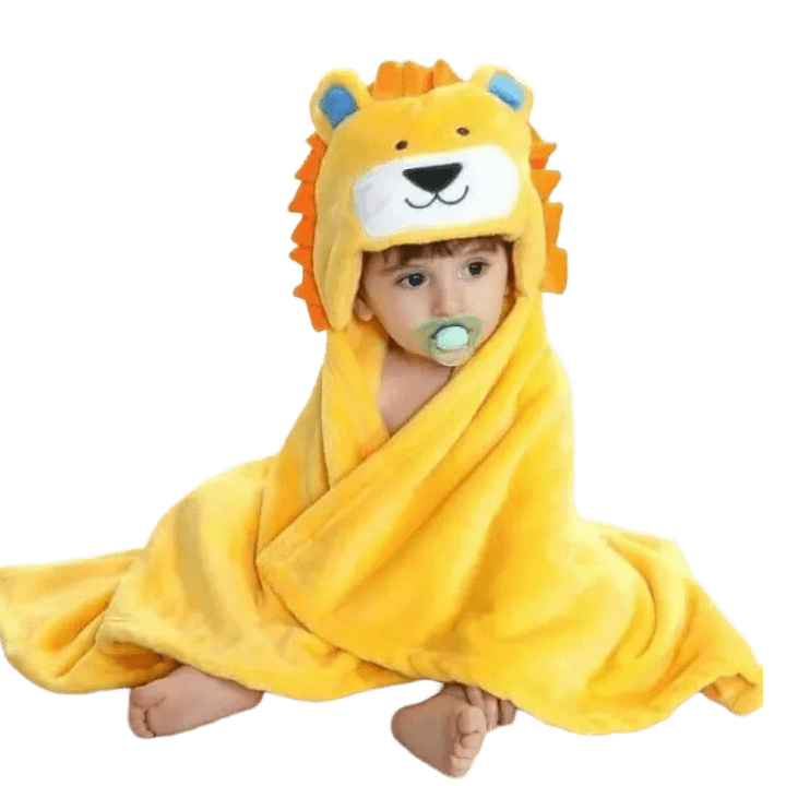 Baby Hooded Bath Towel with Ear Cap – Soft, Quick-Dry Microfiber Towel for Infants & Toddlers