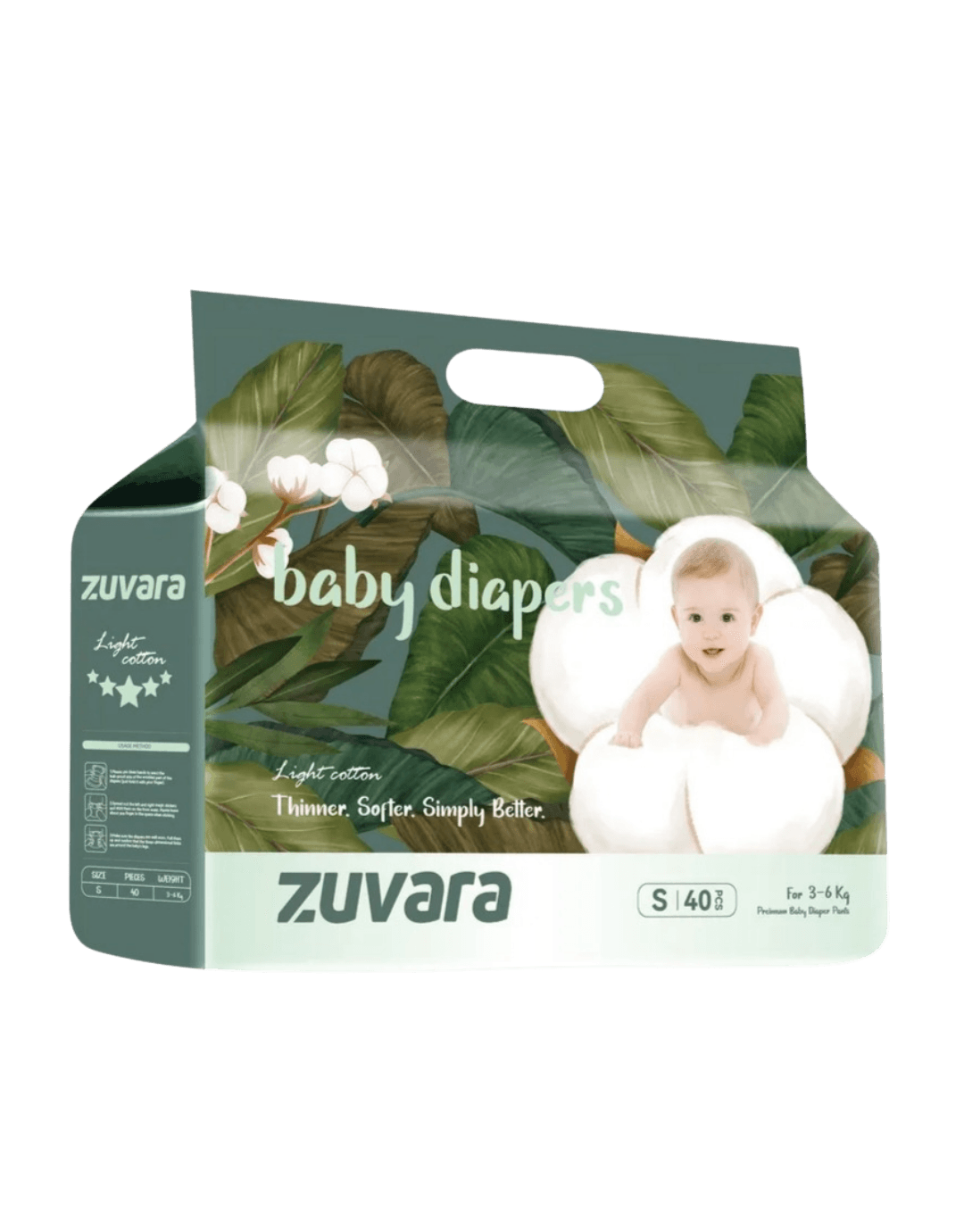 Zuvara Small Diapers | 3-6kgs