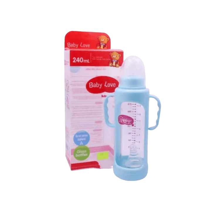 Baby Love Large Glass Feeding Bottle 240 ml