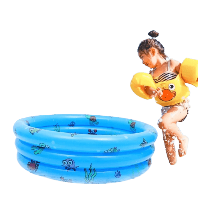Inflatable 35″ Baby Kiddie Pool – Foldable Round PVC Baby Water Play Tub