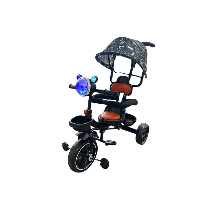 3-in-1 Baby Tricycle with Light and Adjustable Push Handle
