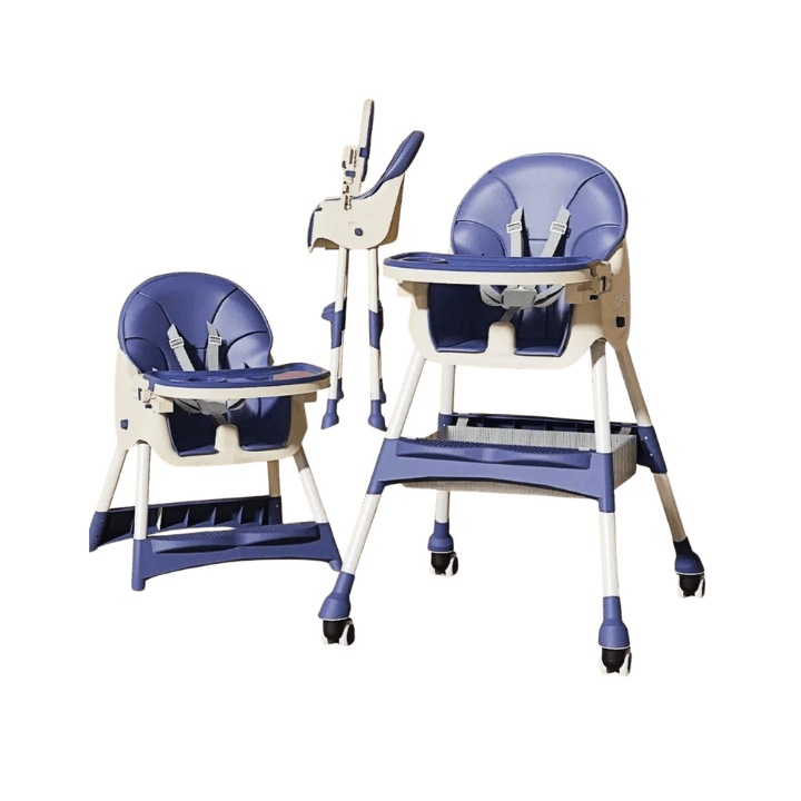 Baby Feeding Chair with Adjustable Height and 5-Point Safety Harness