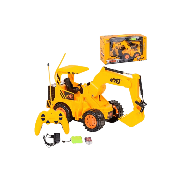 Cheetah Truck Remote-Control JCB Excavator Toy – 5‑Channel Flash RC Construction Vehicle