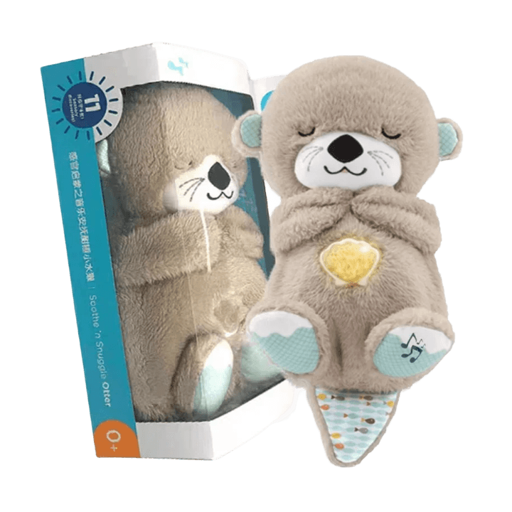 Baby Breath Baby Bear Soothes Otter Plush Toy – Soothing Sound, Light & Breathing Motion