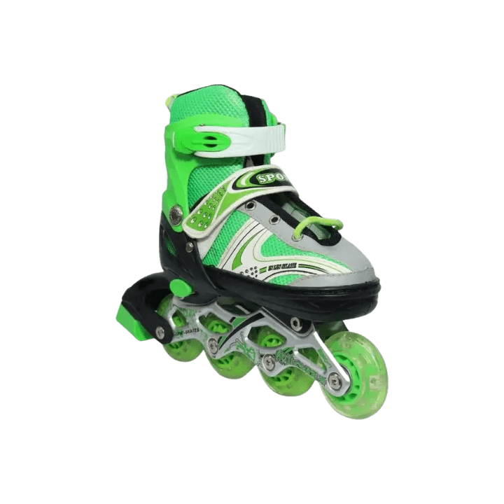 Kids Green Adjustable Inline Roller Skates – Beginner Size for Boys