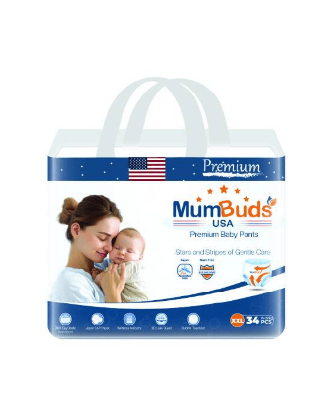MumBuds American UltraThin Baby Pants XXL 34Pcs | baby diapers |