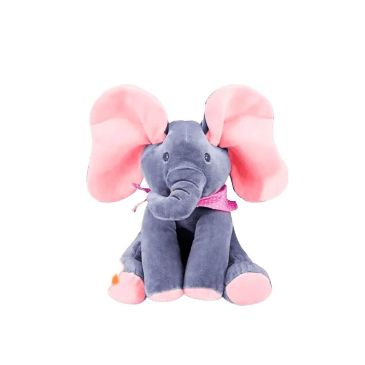 Animated Battery‑Operated Elephant Toy with Moving Ears & Peek‑a‑Boo Sound