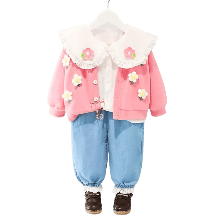SnuggleSoft Long‑Sleeve Coat & Pant Set for Newborns (70–110 cm) – All‑Season Cozy Cotton Wear