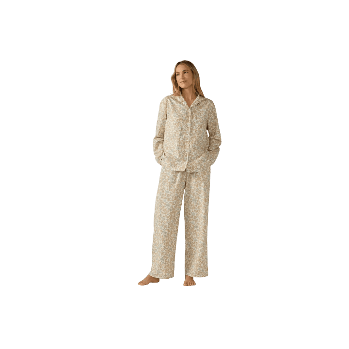 Women’s Cotton Long-Sleeved Pajama Set – Soft Breathable Nightwear Two-Piece