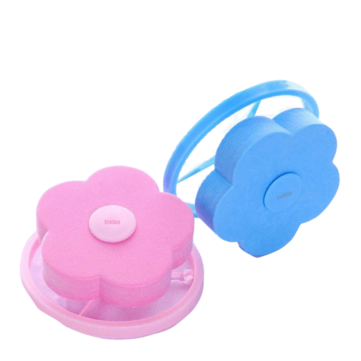 Reusable Washing Machine Cleaning Pouch – Flower-Shaped Hair & Lint Filter