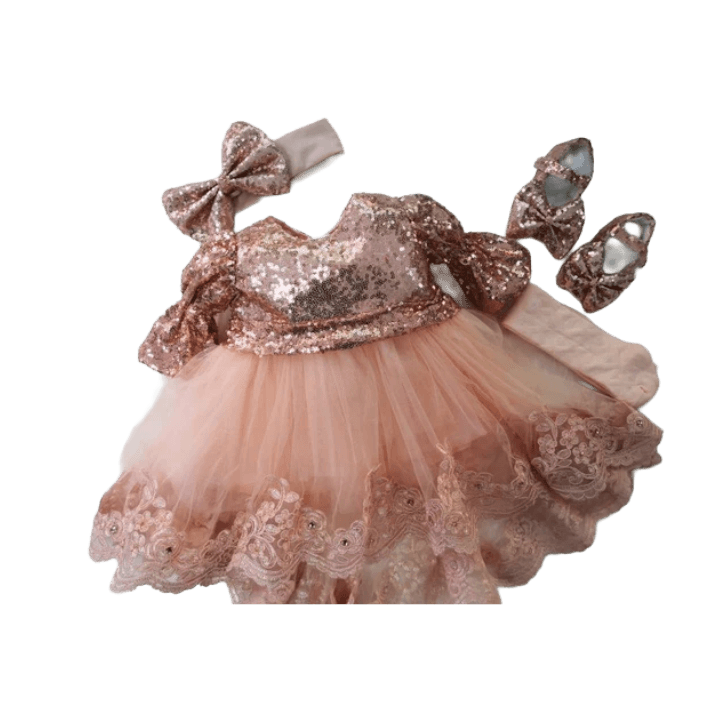 Baby Girl Dress Set – Soft Cotton Dress with Matching Headband (0–24 Months)
