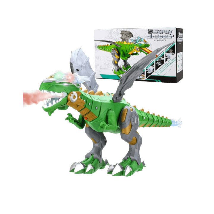 Electric Smoke-Mist Dinosaur Toy – Roaring, Light-Up Robotic Dino
