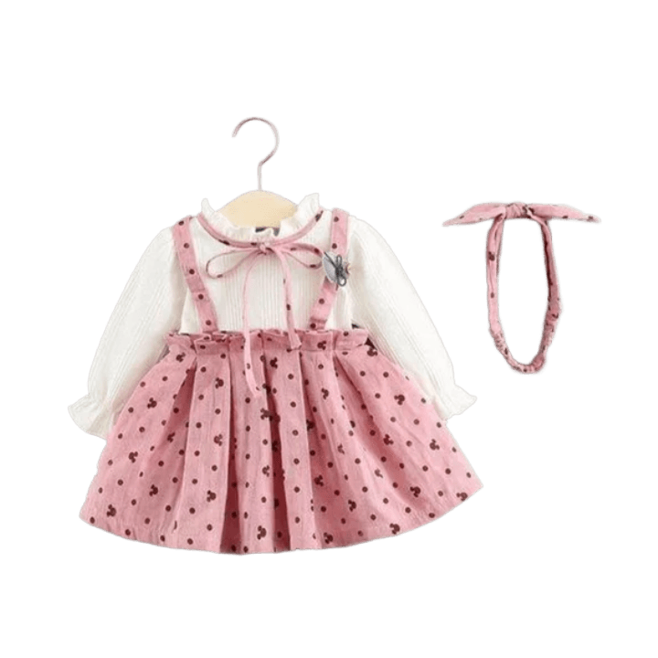 Baby Girl Cotton Frock with Free Matching Hair Band
