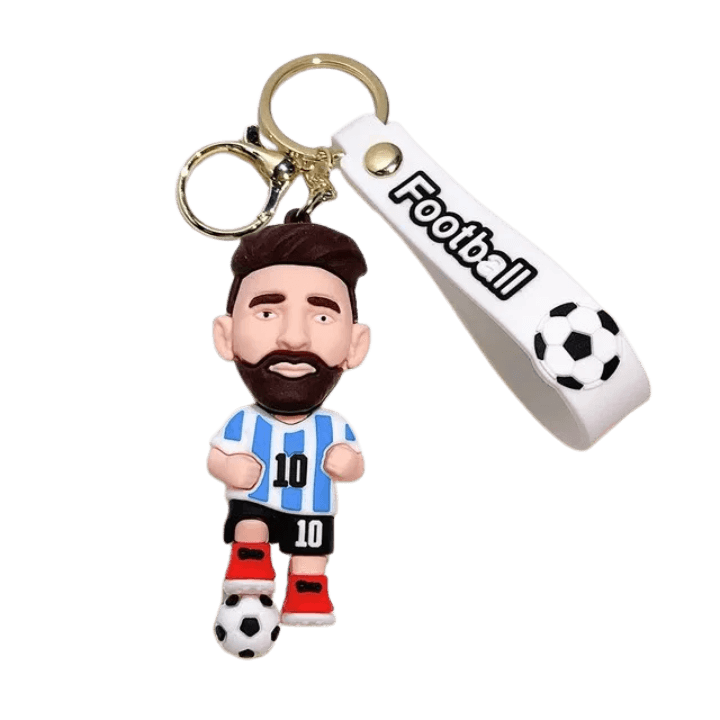 Messi PVC Football Star Keychain – Cute Soccer Key Ring Accessory
