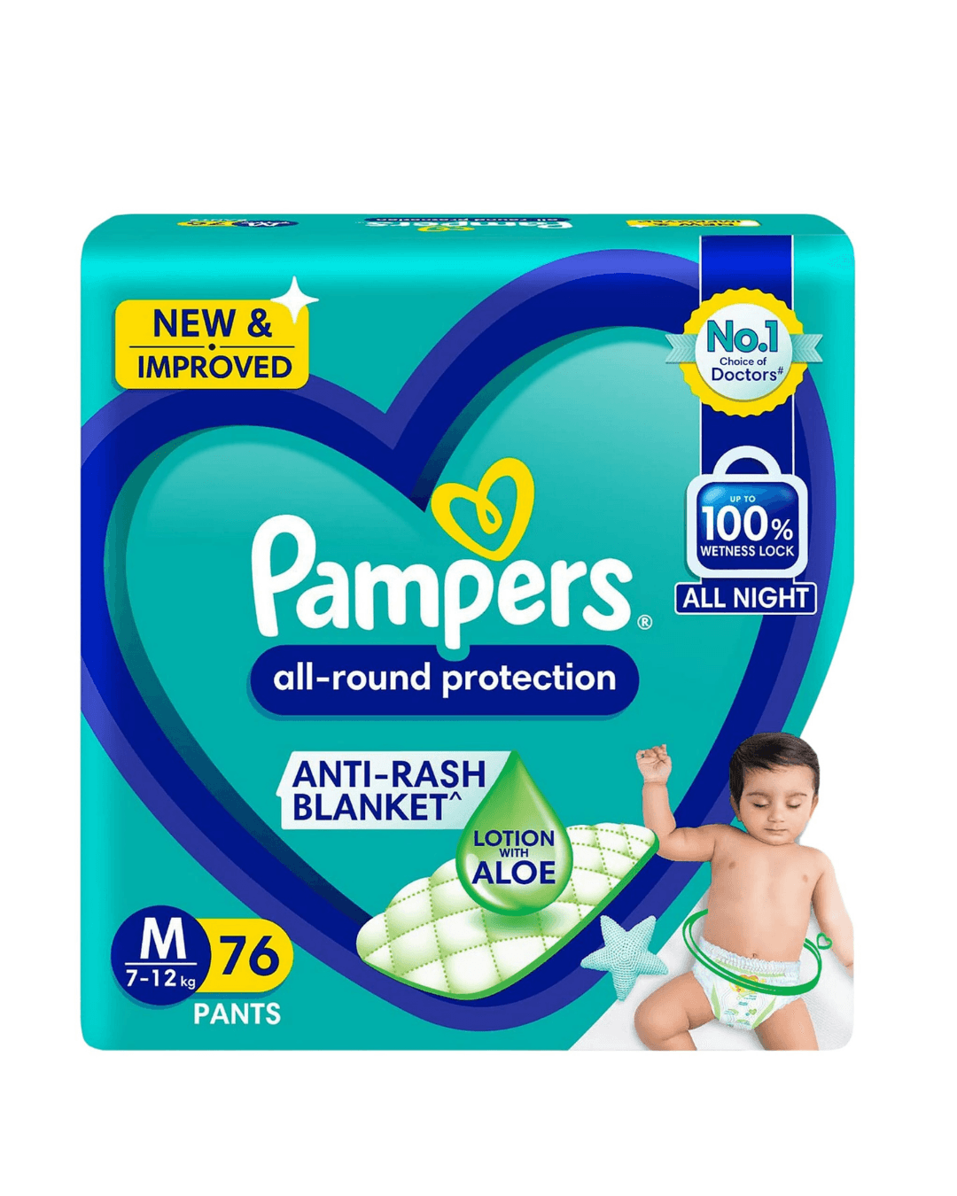 Pampers Diapers Baby Pants - Medium 76 pcs |