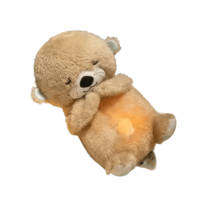 Baby Sound Machine & Plush Soothing Toy – Soothe ’n Snuggle with Music, Lights & Sensory Details (Light Brown)