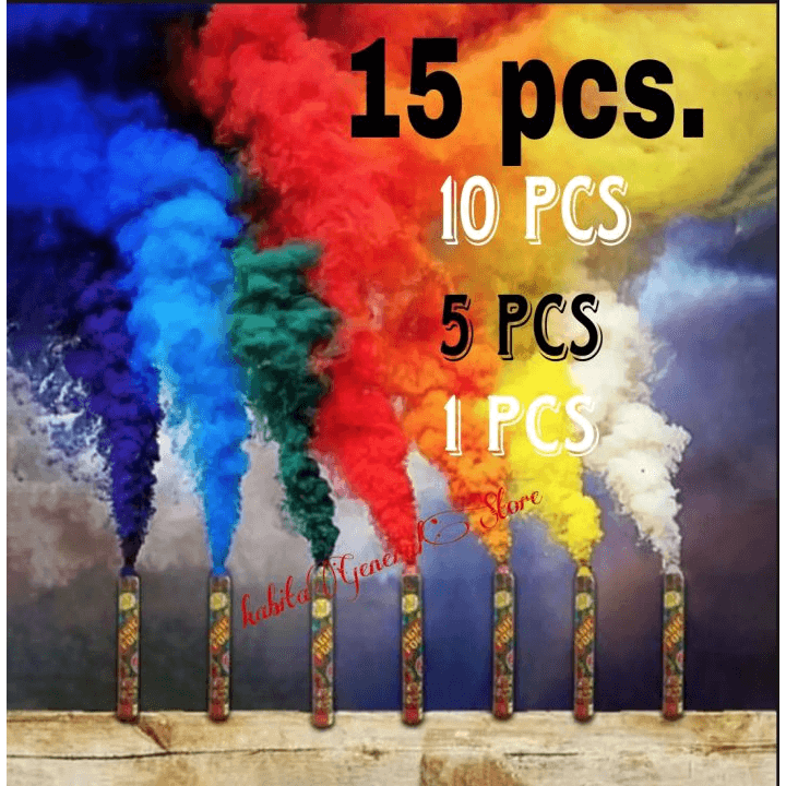 Pack of 10 Color Smoke Bombs – Rainbow Fog Powder for Holi & Celebrations