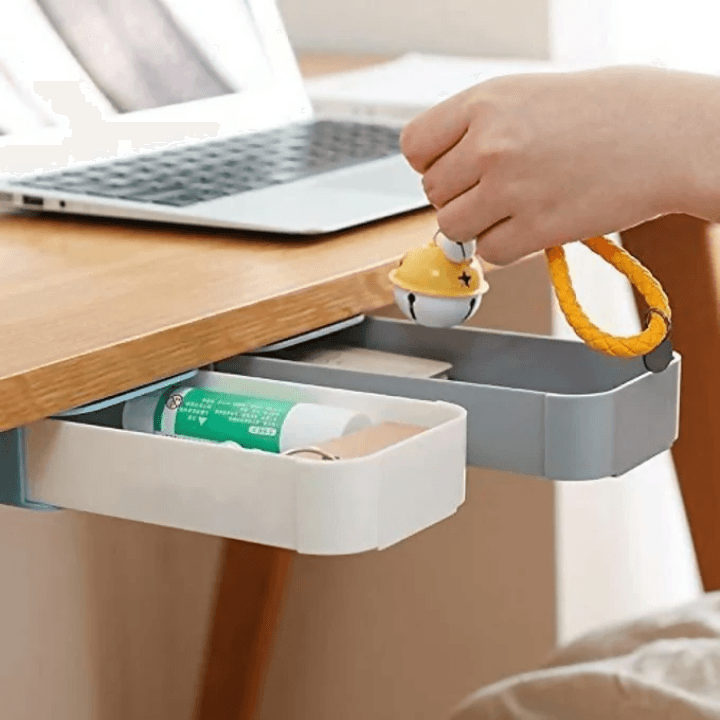 Under Desk Table Drawer Tray Storage Box for Home, Office, School, and Desk