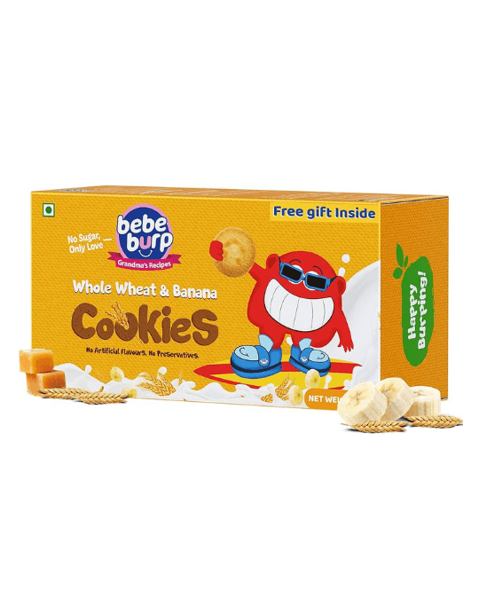 bebe burp whole wheat & banana Cookies - 75 gm