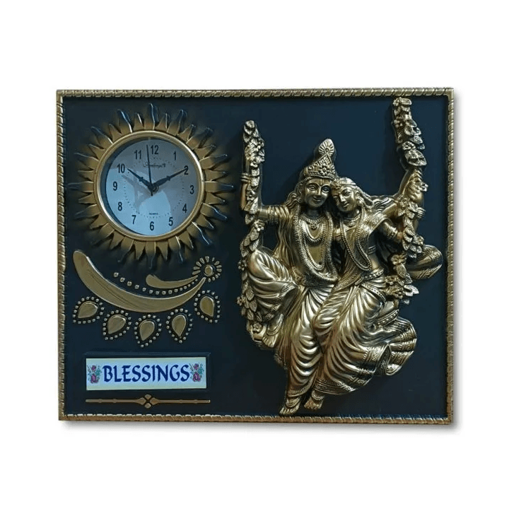 Radha Krishna Jhula Decorative Wall Clock