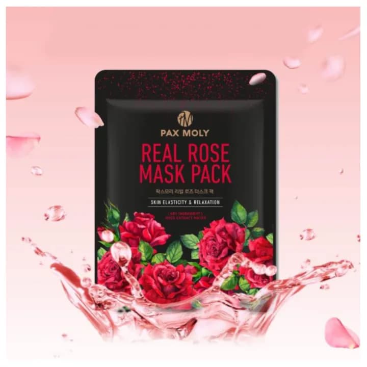 PAX MOLY Real Rose Mask Pack – 25 ml (Brightening & Soothing Sheet Mask)