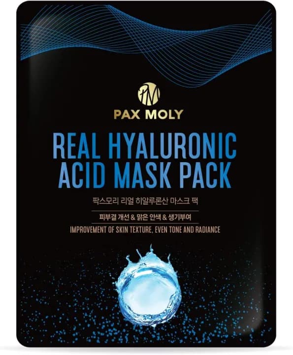 PAX MOLY Real Hyaluronic Acid Mask Pack (5 × 25 ml) — Deep Moisture & Anti-Aging Sheet Masks