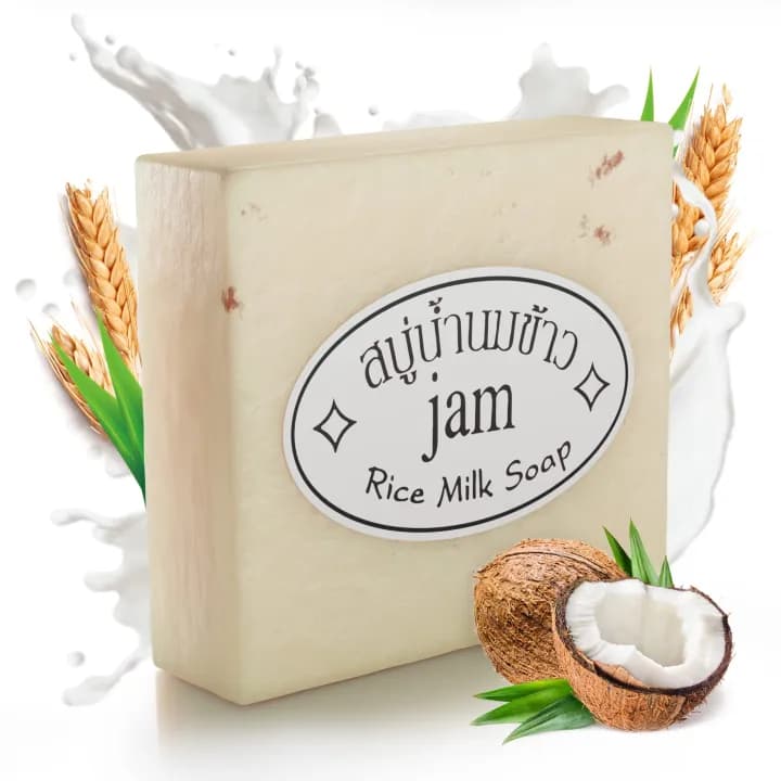 JAM Thailand Rice Milk Soap – 65g Gluta & Collagen – Natural Handmade Whitening & Moisturizing Bar