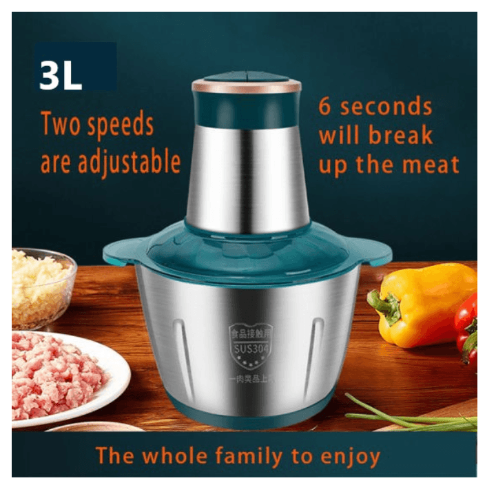 3L Electric Meat Grinder & Food Chopper with 4 Stainless Steel Blades