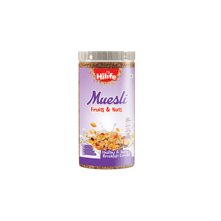 Muesli Fruit & Nuts 300 g Jar – Wholegrain Breakfast with Nuts, Dried Fruits & Flax Seeds