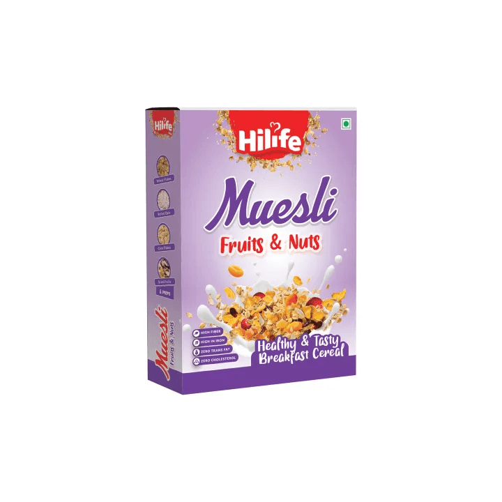Muesli Fruits and Nuts 400g – Wholegrain Breakfast Cereal with Dry Fruits, Nuts, Flax Seeds, and Omega-3