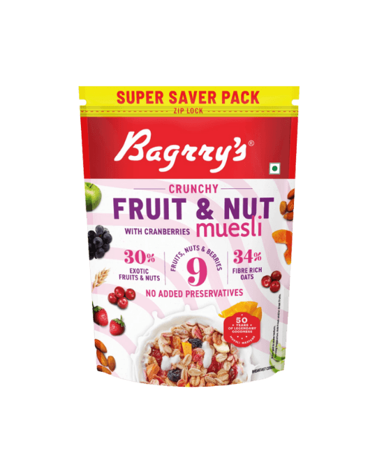 BAGRRYS CRUNCHY MUESLI WITH FRUIT & NUT CRANBERRIES (750g)