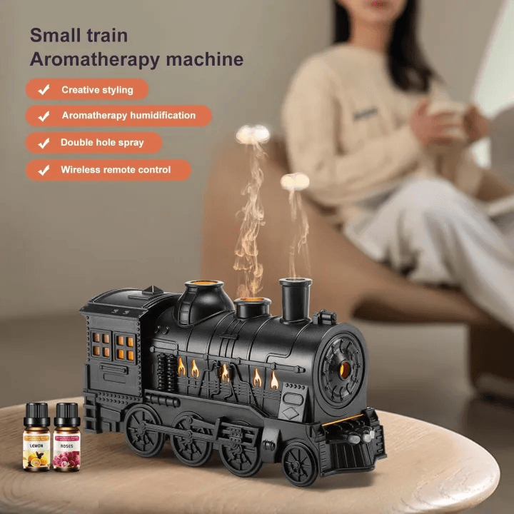 300ml Train Aromatherapy Diffuser with Remote Control – Black
