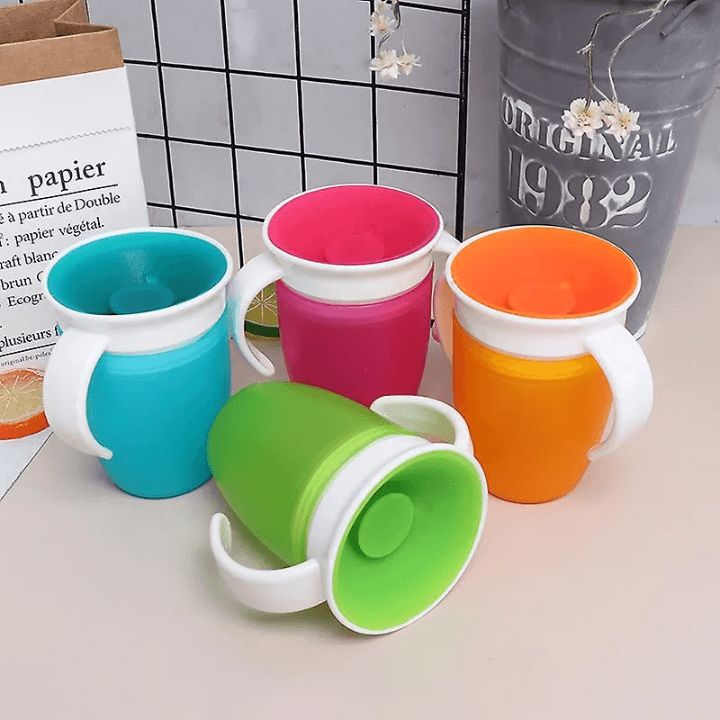 360° Rotatable Magic Cup – Leakproof Baby Learning Drinking Cup