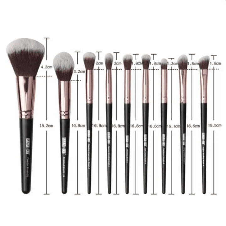 18-Piece Makeup Brush Set with Storage Bag & Free Lip Liner