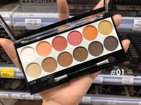 ODBO 12-Color Eyeshadow Palette OD210 No. 01 with Free Lipliner