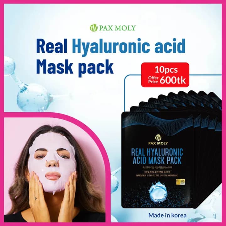 PAX Moly Real Hyaluronic Acid Mask Pack – 10 Sheets