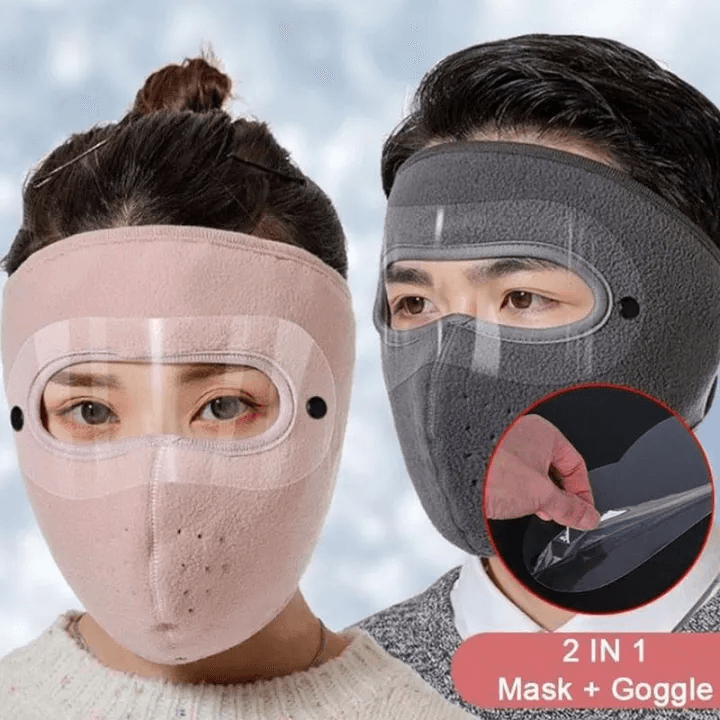 Windproof Warm Full Face Mask with Anti-Fog Removable Eye Protection – Unisex Winter Face Cover