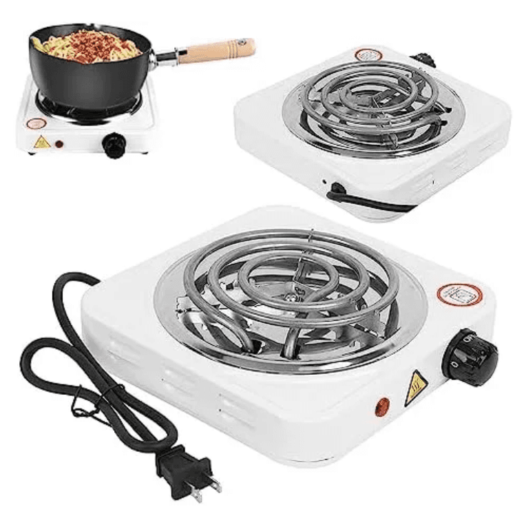 Single Burner Electric Hot Plate Stove 1000W Stainless Steel