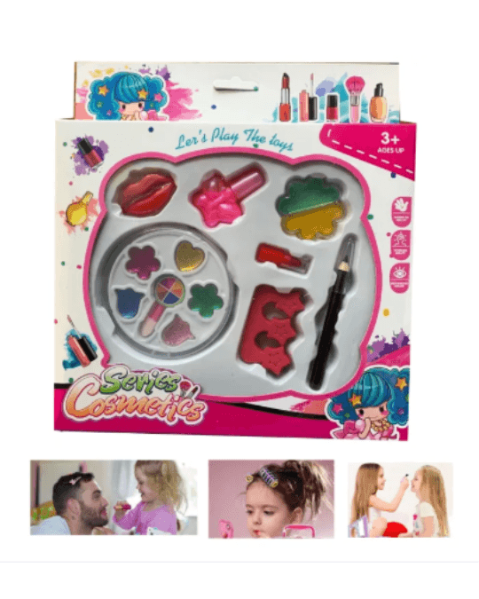 Princess Toy Cosmetic Makeup Set For Girls Kids Kit With Eyeshadow Lip Gloss Blushes Eyeliner Pencil Nail Polish