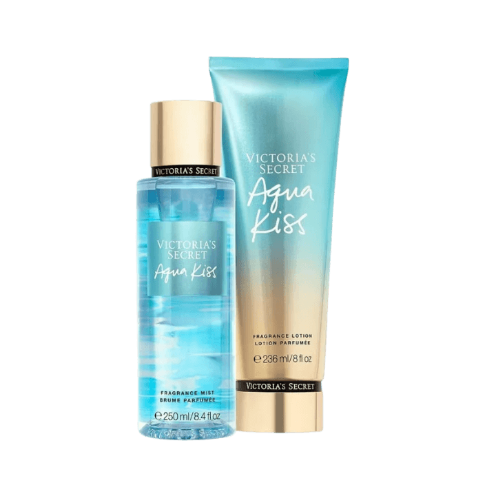 Aqua Kiss Fragrance Mist 250ml & Body Lotion 236ml Set – Refreshing Floral & Aquatic Scent Duo