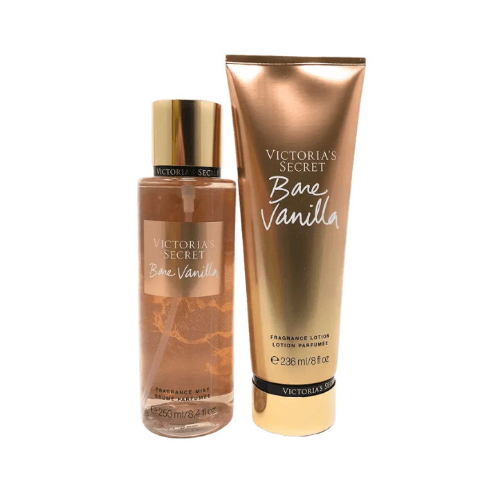 Victoria’s Secret Bare Vanilla Fragrance Mist 250 ml & Body Lotion 236 ml Set – Whipped Vanilla & Soft Cashmere Scent