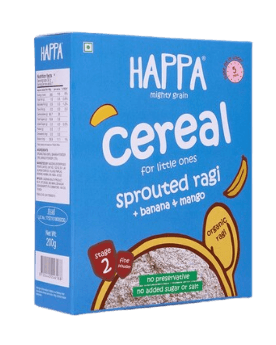 Happa Sprouted Ragi + Mango + Banana Porridge Mix