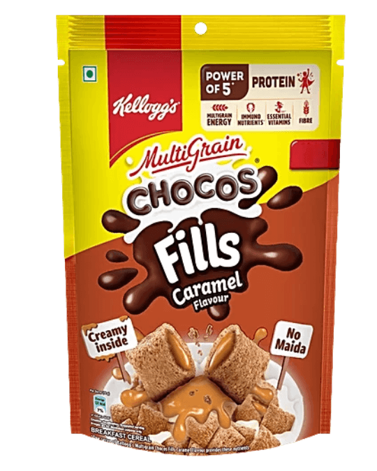 Kellogg's Multigrain Caramel Flavour Chocos Fills, 150 g