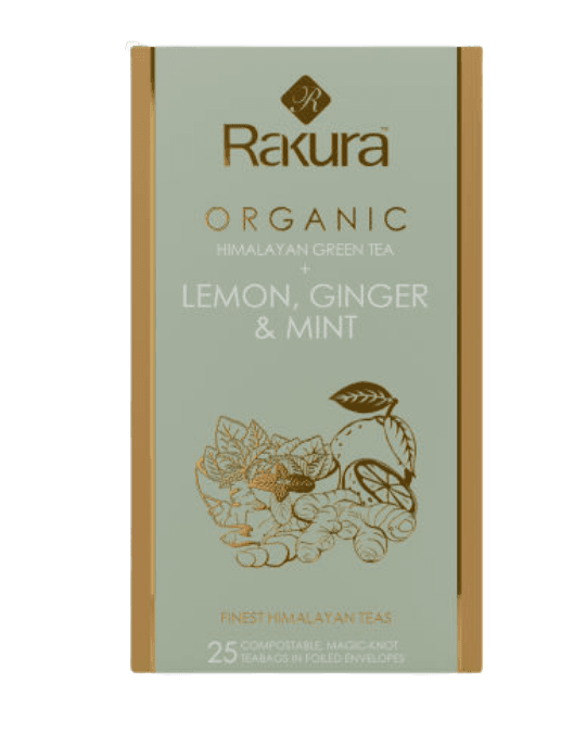 Rakura Organic Himalayan Green Tea + Lemon Ginger & Mint