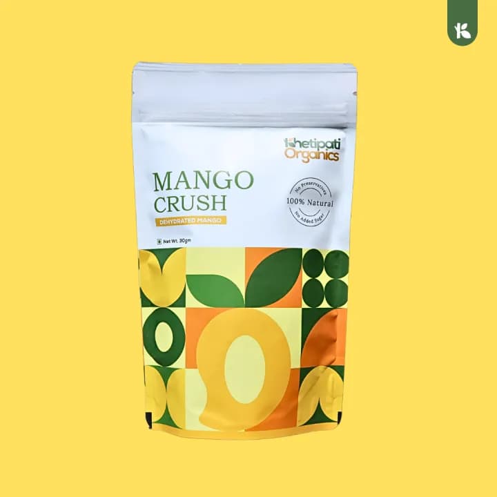 Khetipati Organics Mango Crush – Dehydrated Mango Dried Fruit Healthy Snack